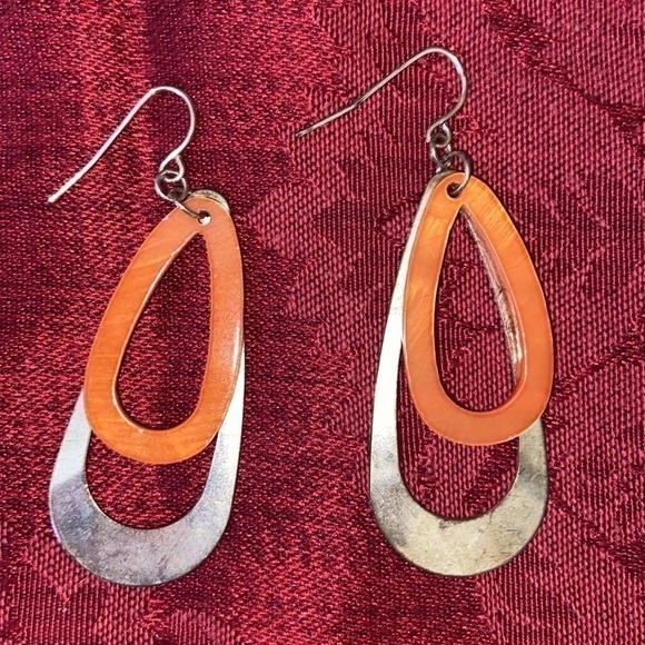 Orange Circles Necklace and Earring Set - Picture 2 of 4